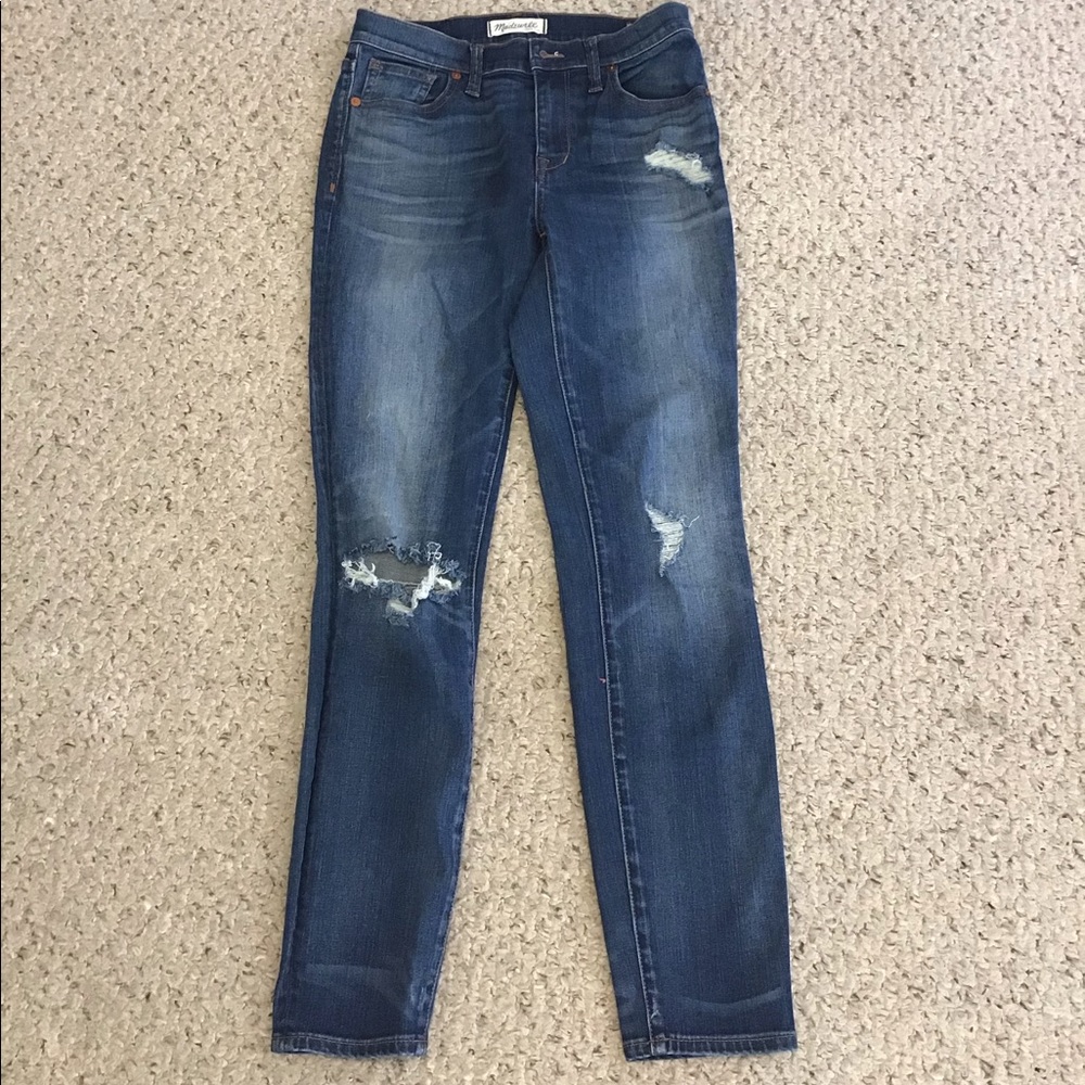 MADEWELL HI RISER SKINNY JEANS SZ 26 DISTRESSED GUC